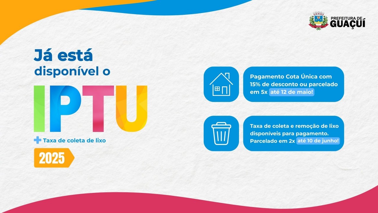 IPTU E TAXA DE COLETA DE LIXO 2025 IPTU E TAXA DE COLETA DE LIXO 2025