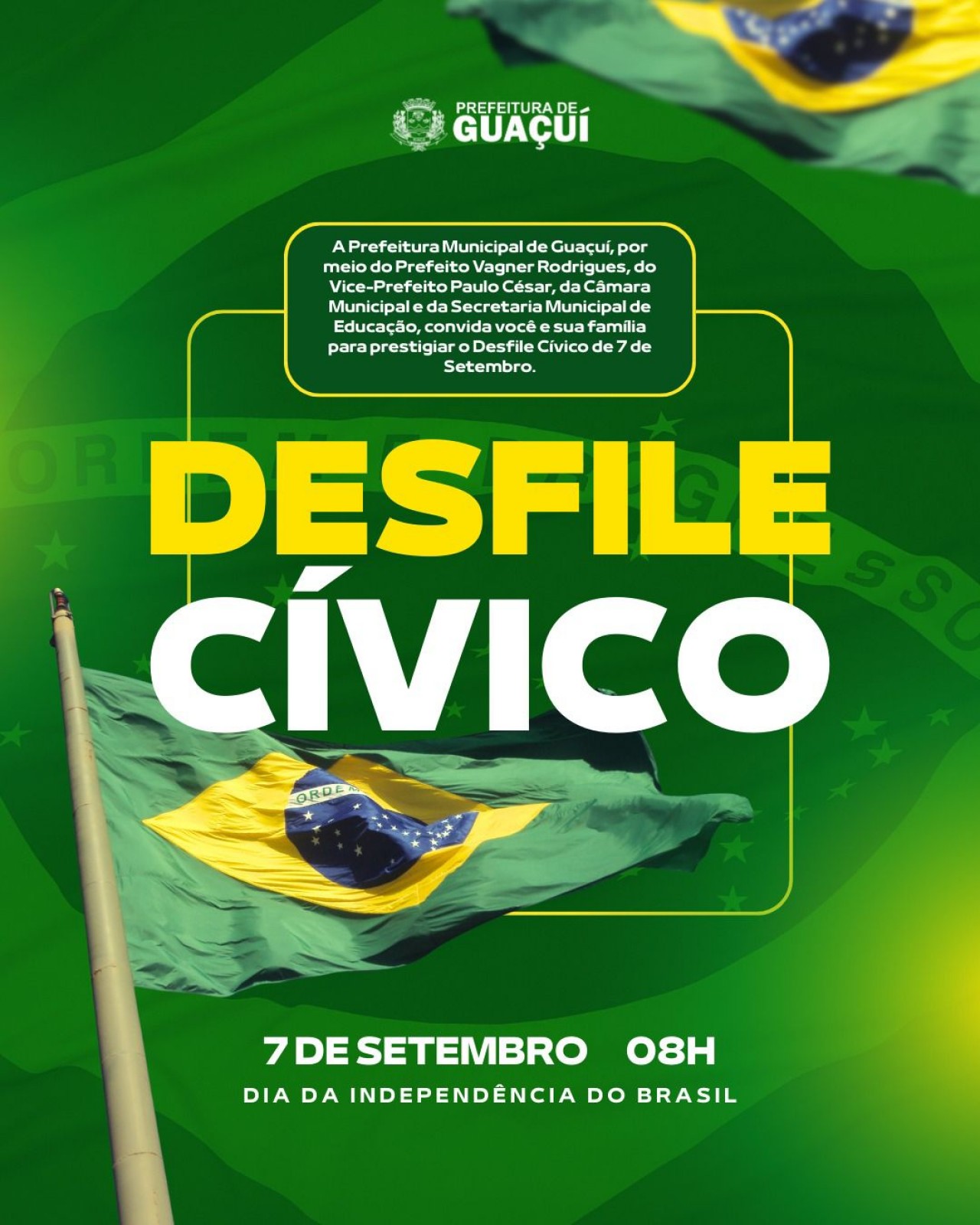 DESFILE CÍVICO DE 7 DE SETEMBRO CELEBRA A INDEPENDÊNCIA DO BRASIL DESFILE CÍVICO DE 7 DE SETEMBRO CELEBRA A INDEPENDÊNCIA DO BRASIL