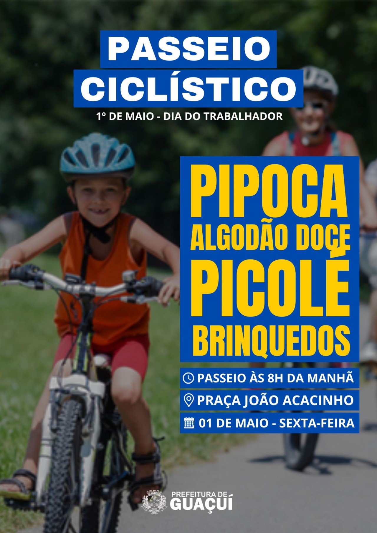 Passeio Ciclístico marca celebração do Dia do Trabalhador em Guaçuí no dia 1º de maio Passeio Ciclístico marca celebração do Dia do Trabalhador em Guaçuí no dia 1º de maio