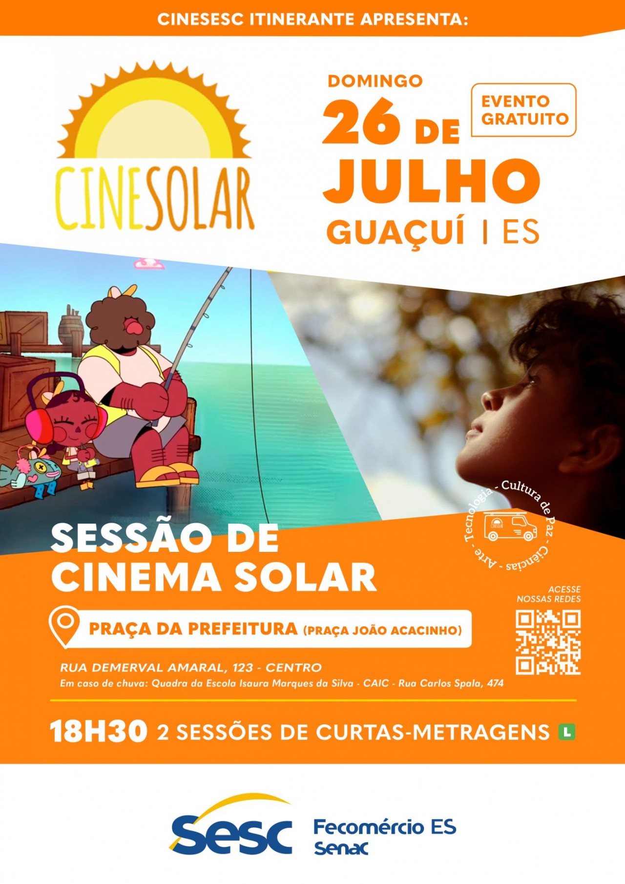 3ª edição do CineSesc Itinerante leva cinema gratuito a Guaçuí com o CineSolar 3ª edição do CineSesc Itinerante leva cinema gratuito a Guaçuí com o CineSolar