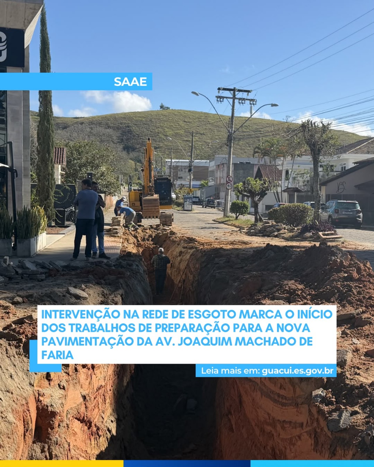 Intervenção na rede de esgoto prepara Av. Joaquim Machado de Faria para receber nova pavimentação Intervenção na rede de esgoto prepara Av. Joaquim Machado de Faria para receber nova pavimentação